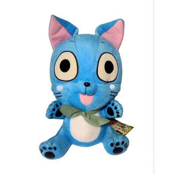 Fairy Tail Happy Cat Stuffed Animal Plush Anime Great Eastern Blue No Wings 12in - Picture 1 of 6